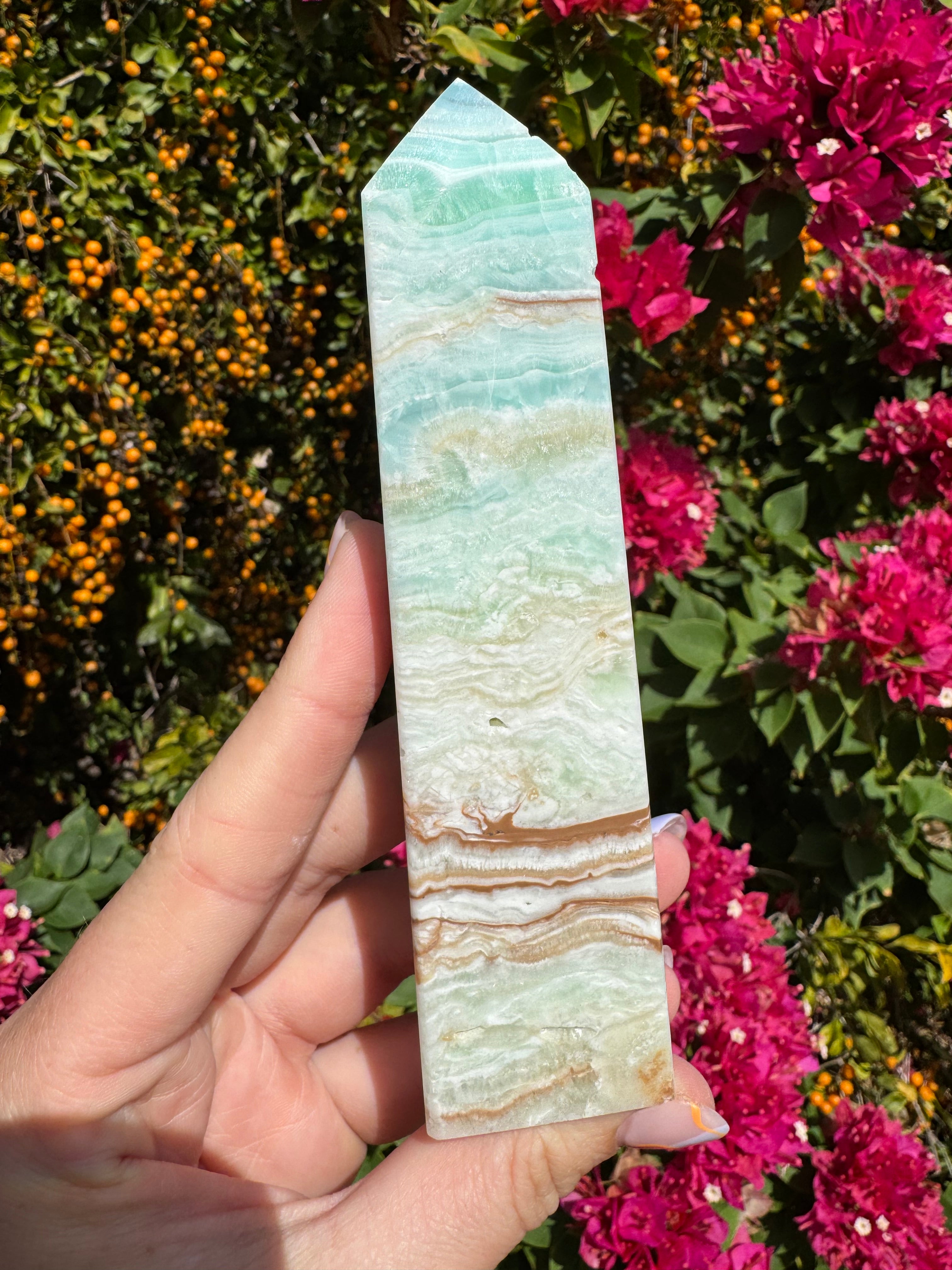 Green Aragonite Tower