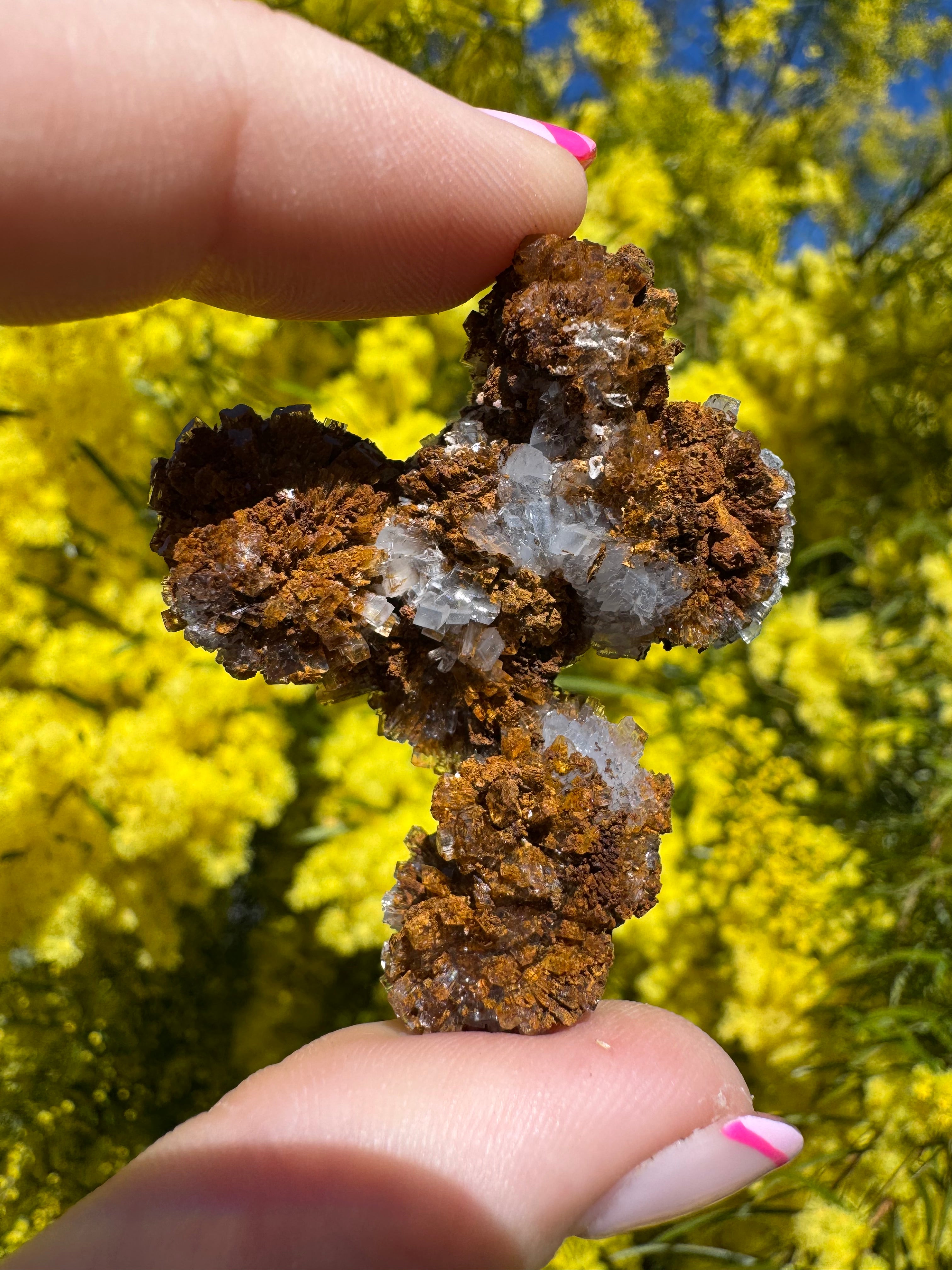 Creedite With Limonite Specimen