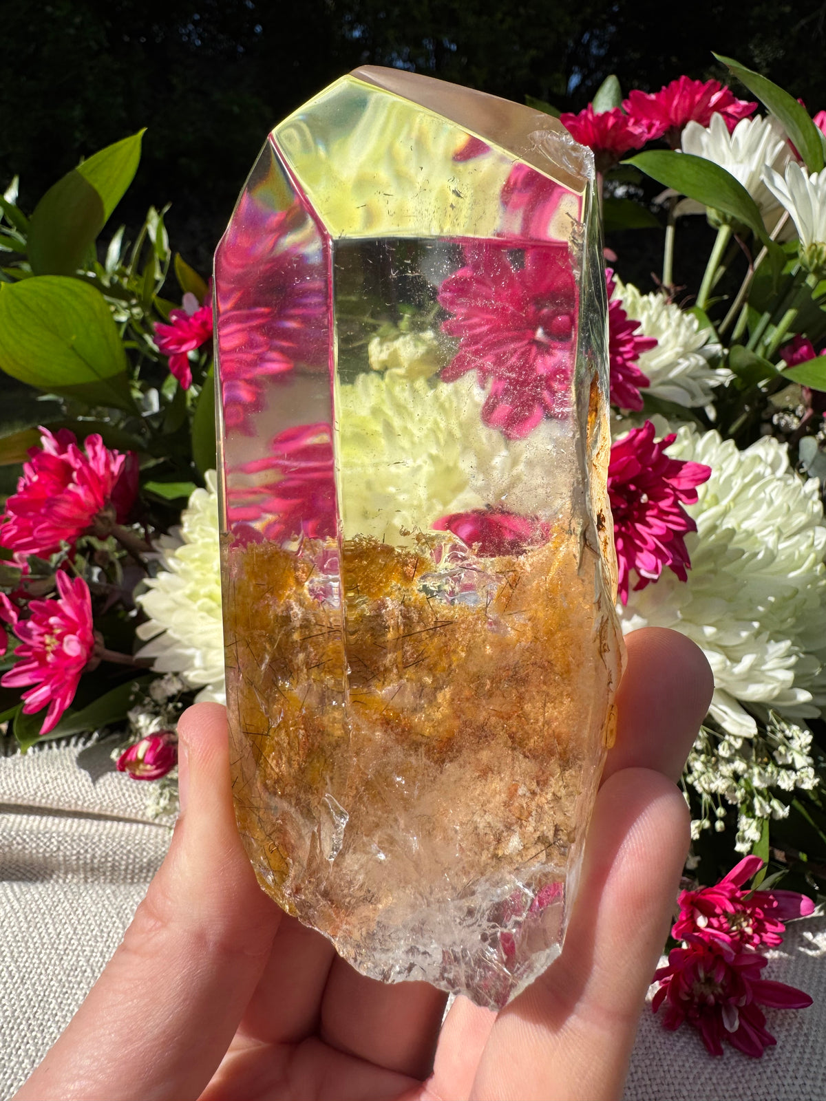 Garden Quartz With Rutile Inclusions Freeform - High Quality