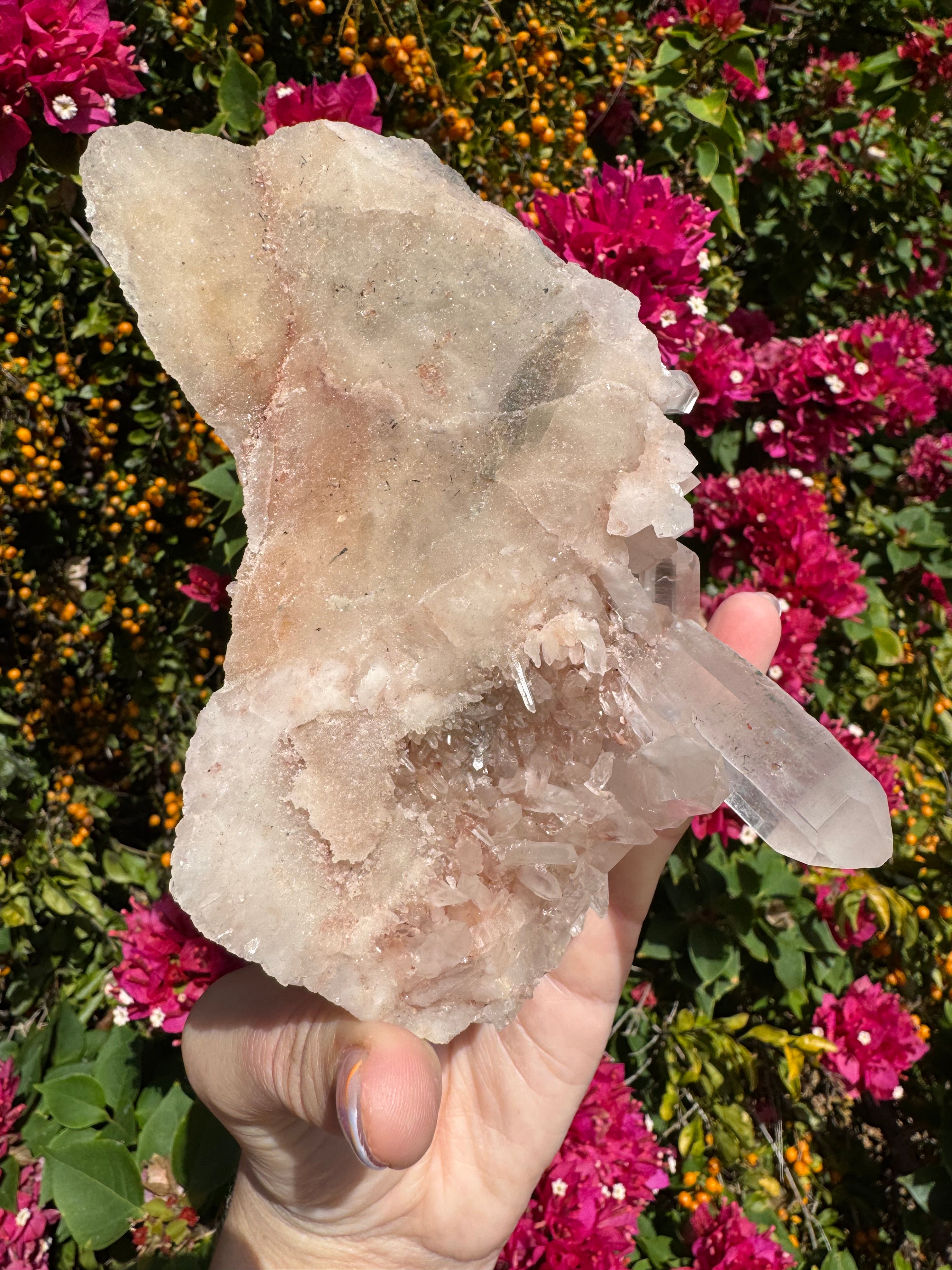 Pink Himalayan Samadhi Quartz Cluster