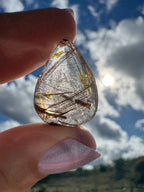 Golden Rutile In Quartz Cabachon