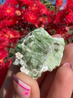 Green Tourmaline and Kunzite with Mica on Albite Matrix Specimen