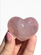 Corazones de cuarzo rosa estrella | Midi
