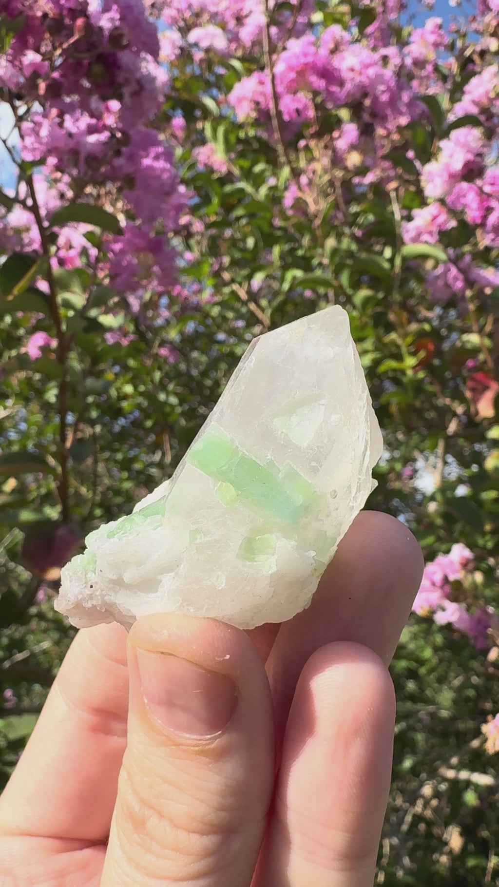 Green Tourmaline in Quartz Point - Pakistan