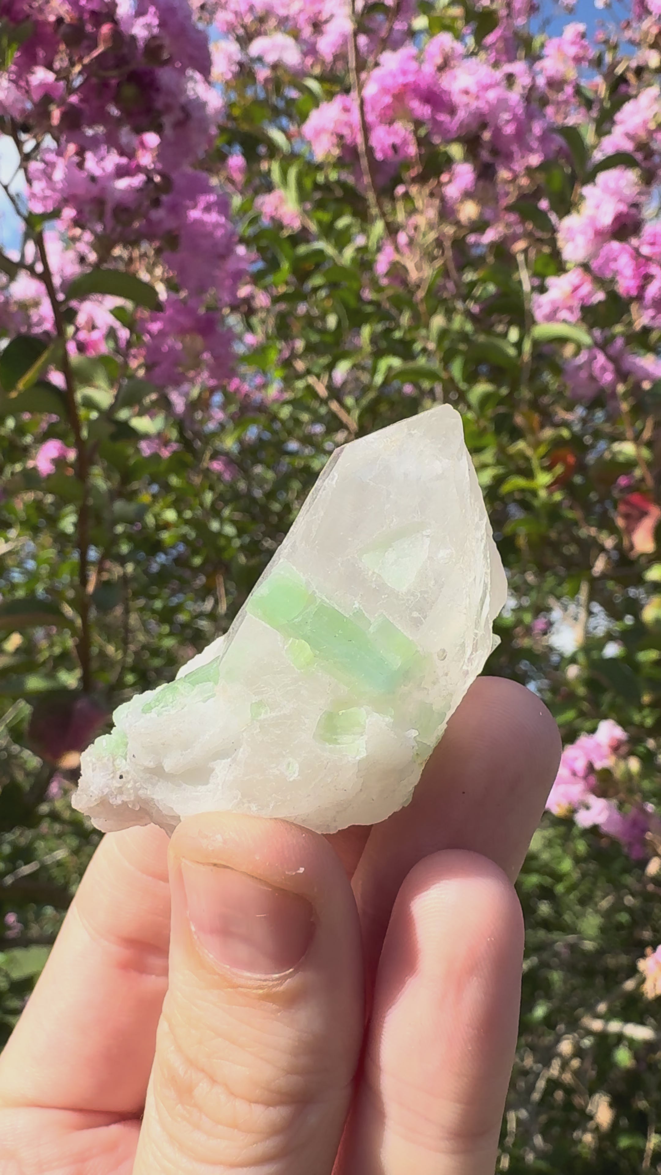 Green Tourmaline in Quartz Point - Pakistan