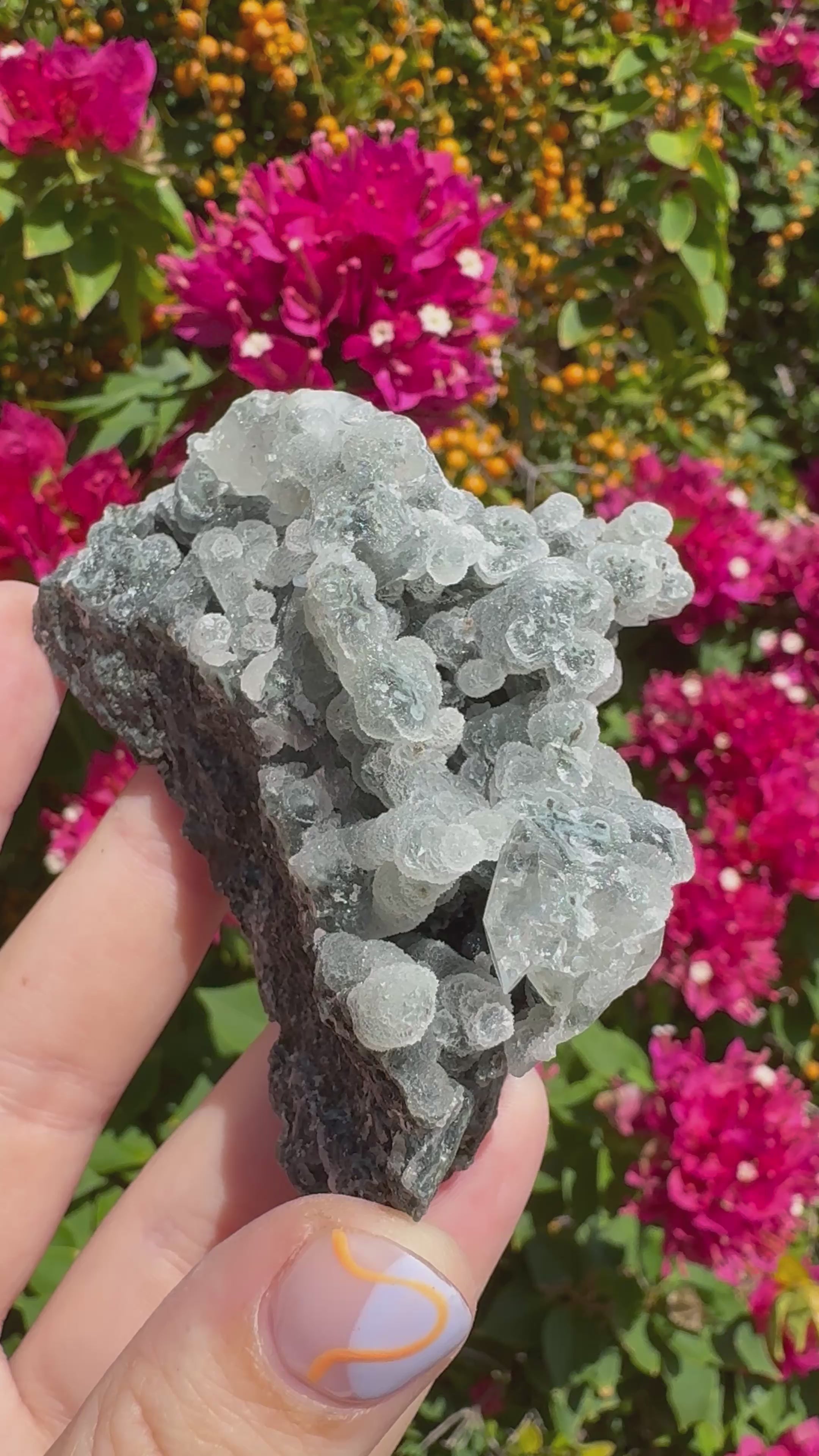 Black Chalcedony Stalactites with Apophyllite Specimen