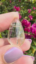 Golden Rutile In Quartz Cabachon