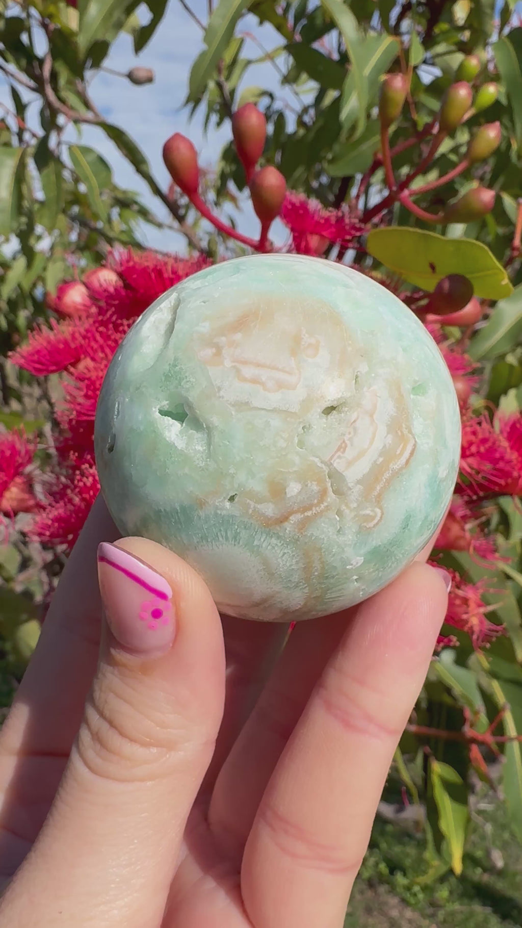 Blue Aragonite Sphere