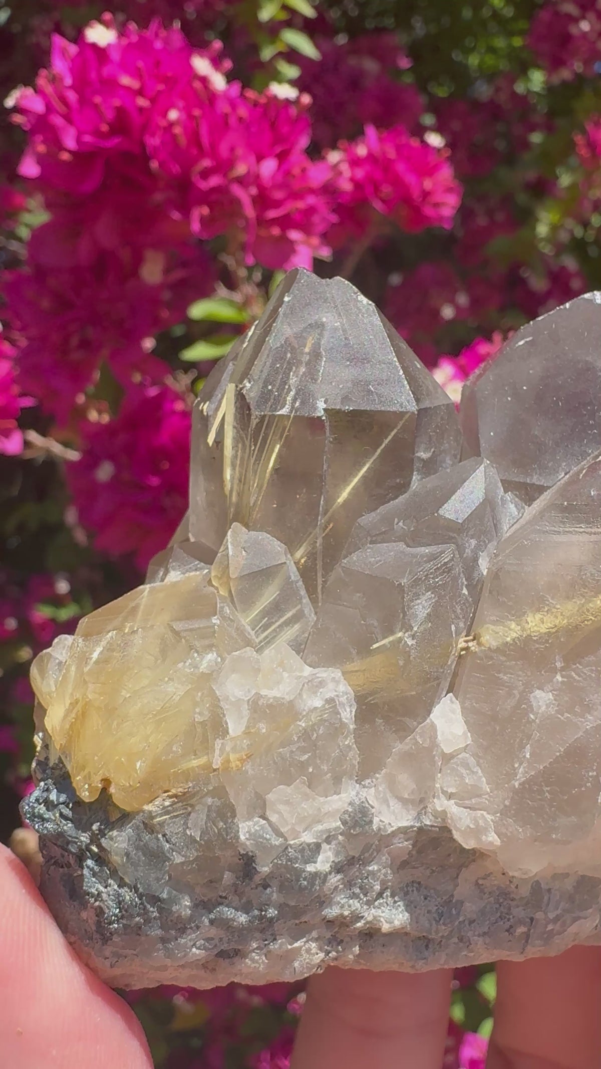 Smoky Quartz With Rutile Star Cluster