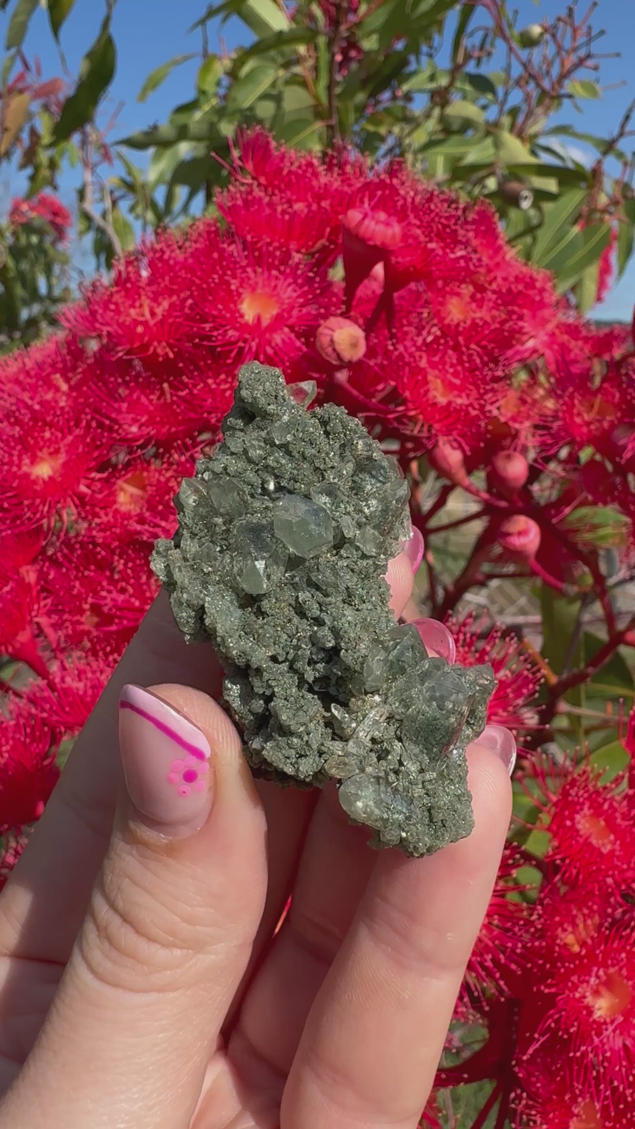 Himalayan Quartz with Chlorite and Rutile Inclusions Cluster
