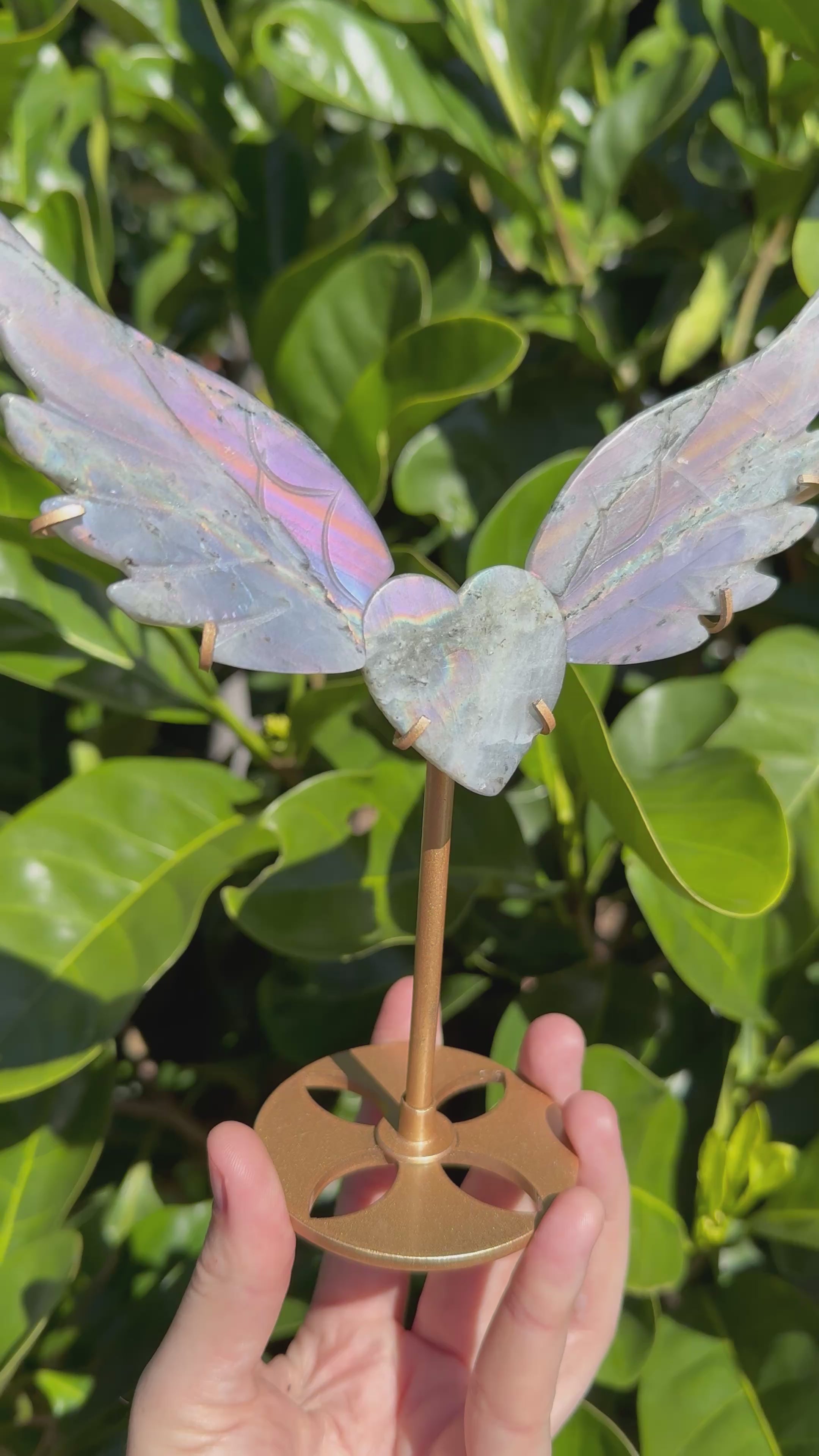 Labradorite Heart Wings