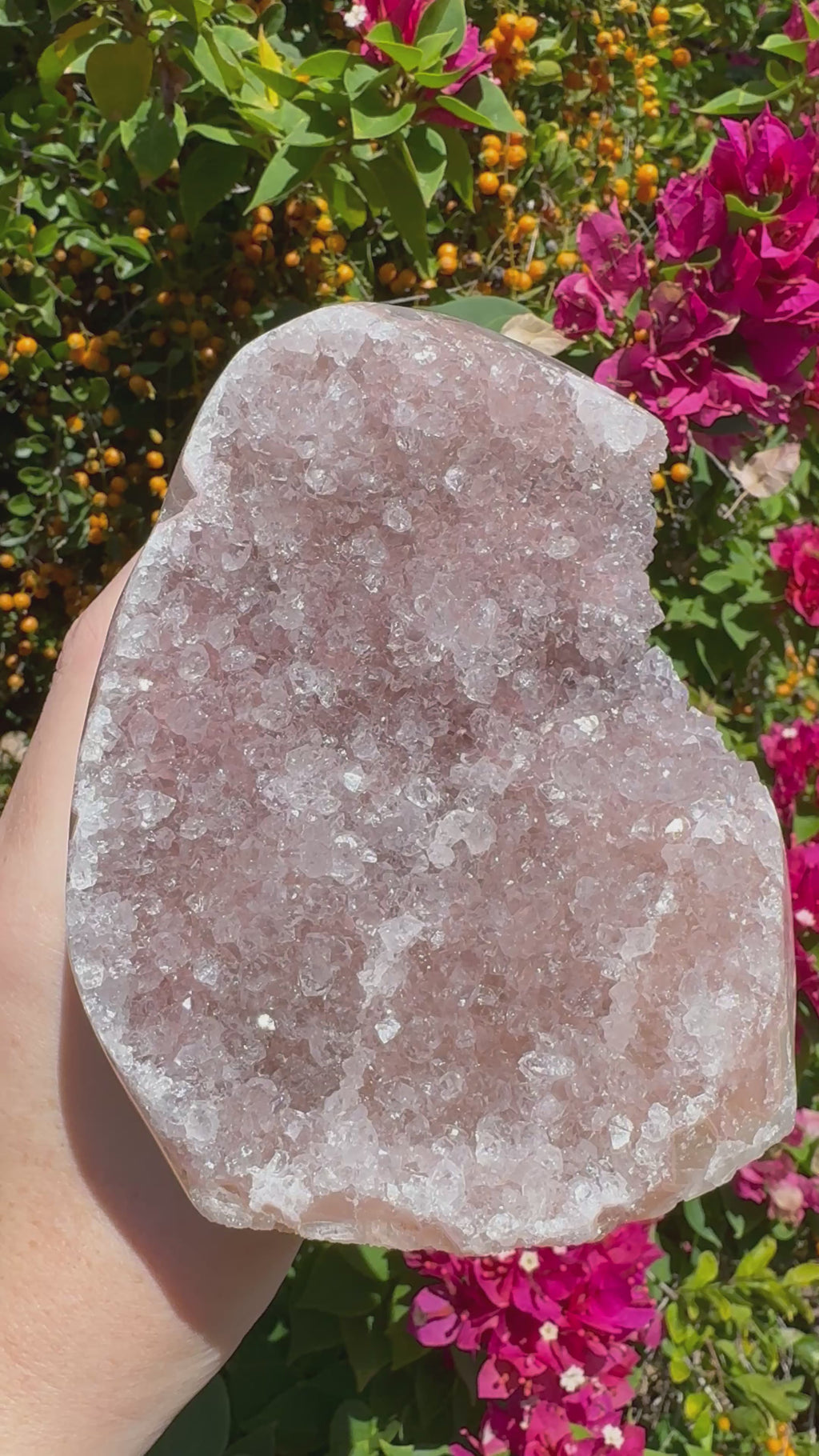 Pink Rainbow Amethyst Druzy Standing Geode – 1.229kg