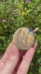 Labradorite Sun And Moon Carving