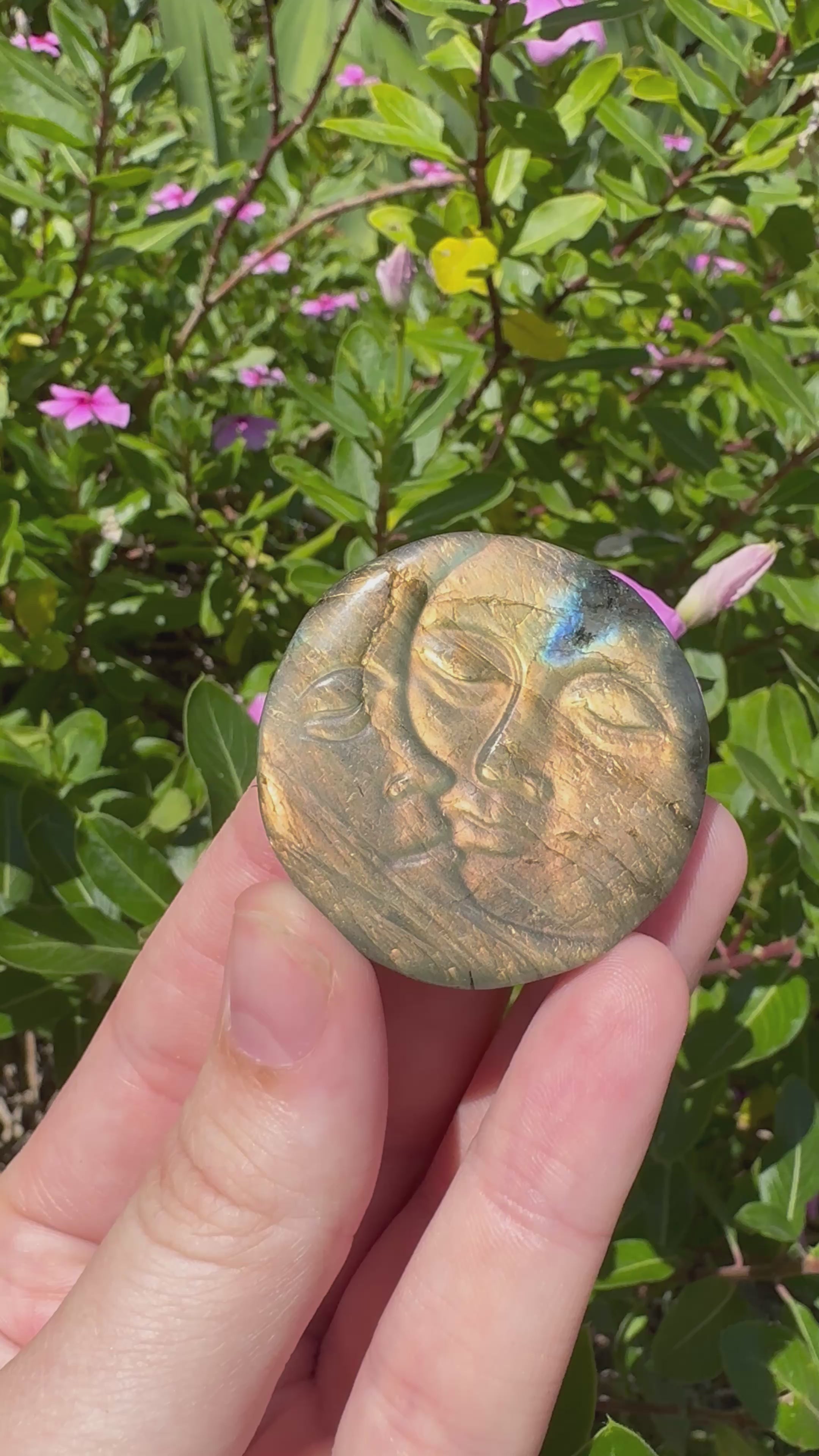 Labradorite Sun And Moon Carving