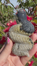 Volcanic Agate Snake Carving