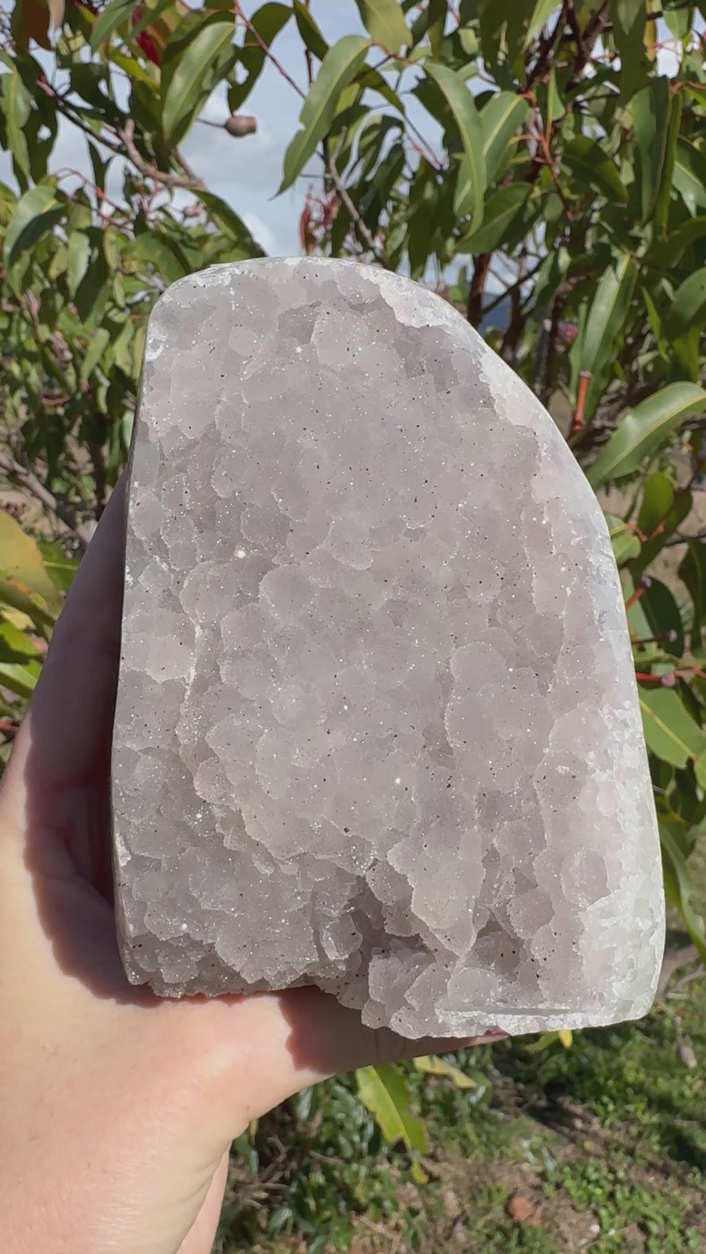 High Quality Rainbow Sugar-Coated Amethyst Cut-Base Cluster
