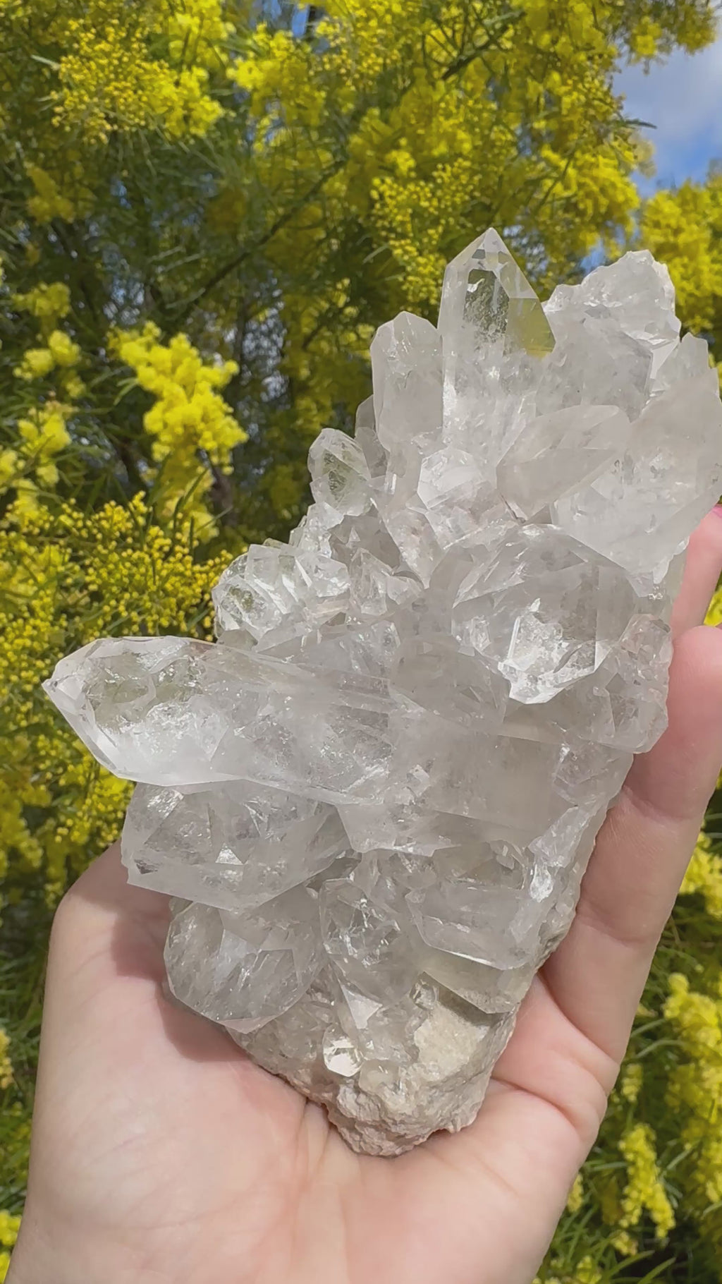 Clear Quartz Cluster With Phantom - Double Sided