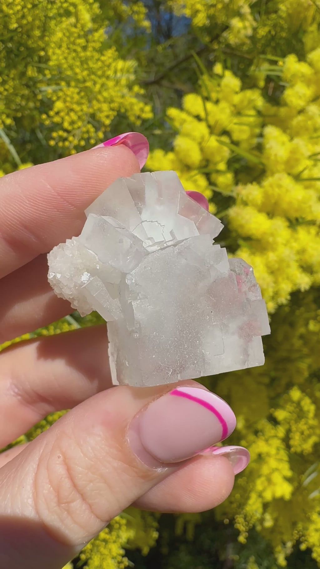 Iridescent Fluorite with Quartz Specimen