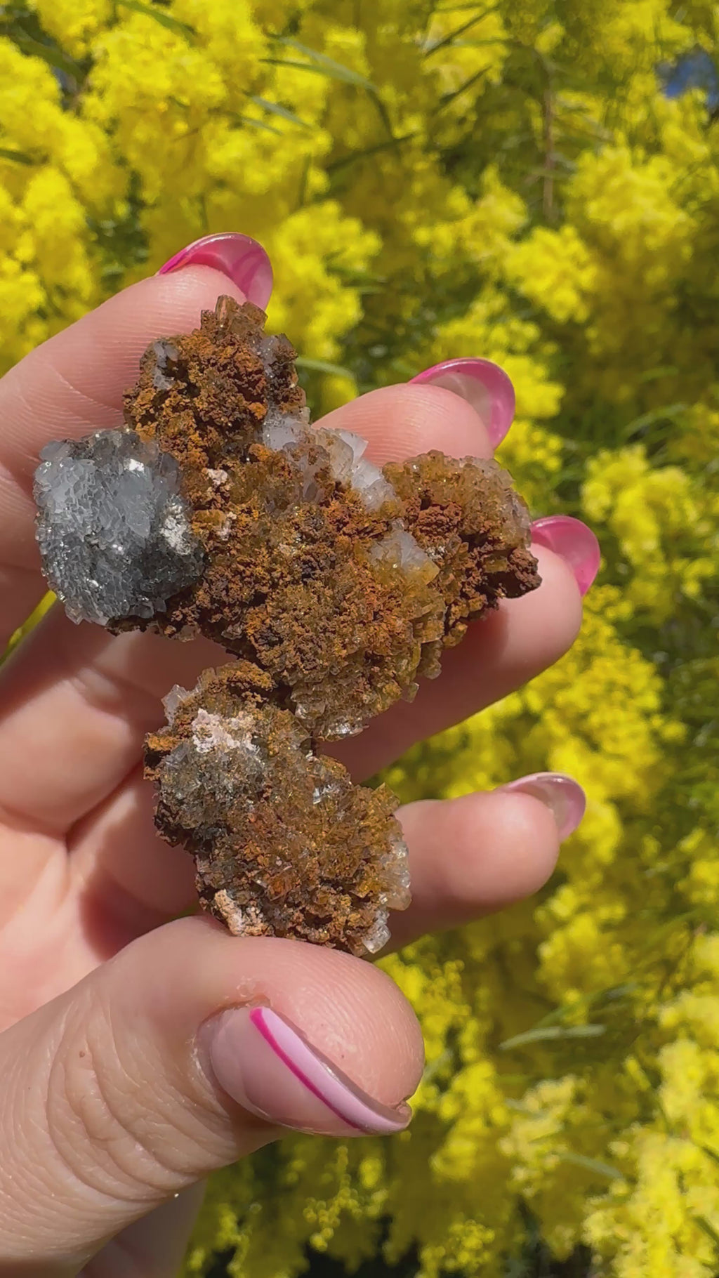 Creedite With Limonite Specimen