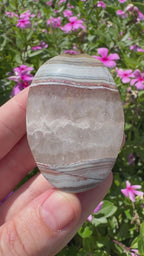 Mexican Agate And Amethyst Palm Stone
