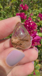 Golden Rutile In Quartz Cabachon