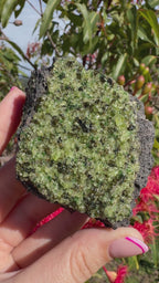 Peridot and Black Spinel On Matrix Specimen