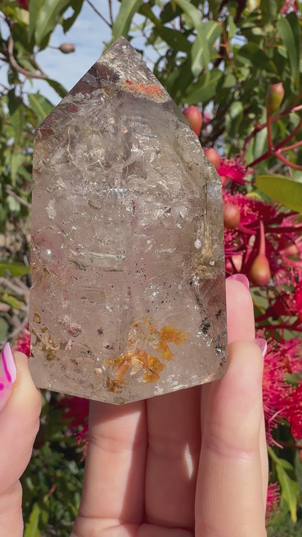 Included Smoky Quartz Polished Freeform