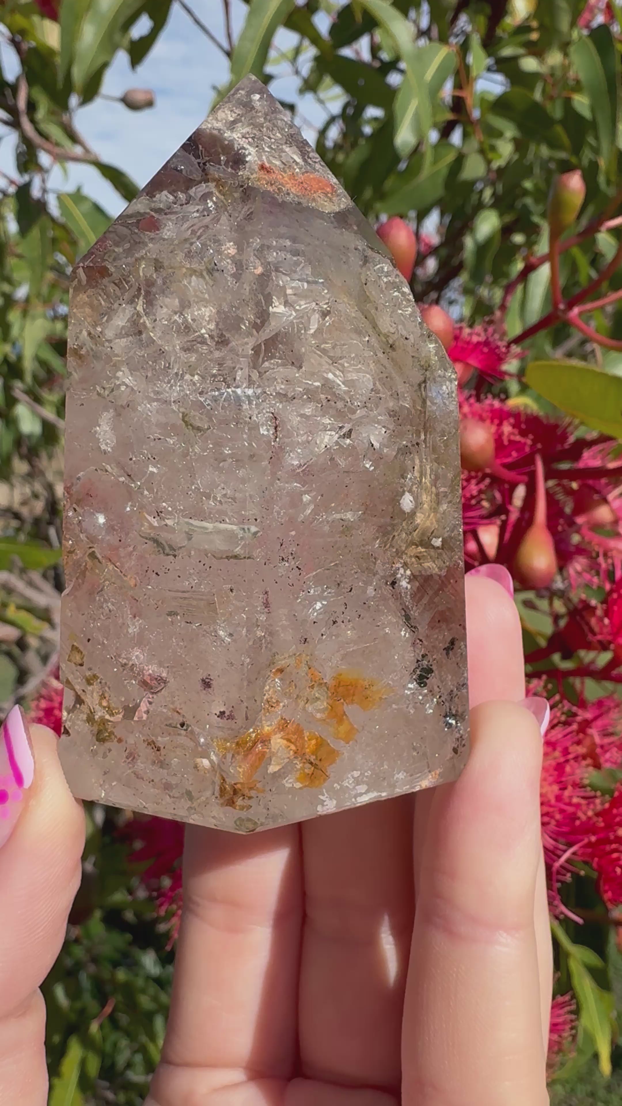 Included Smoky Quartz Polished Freeform