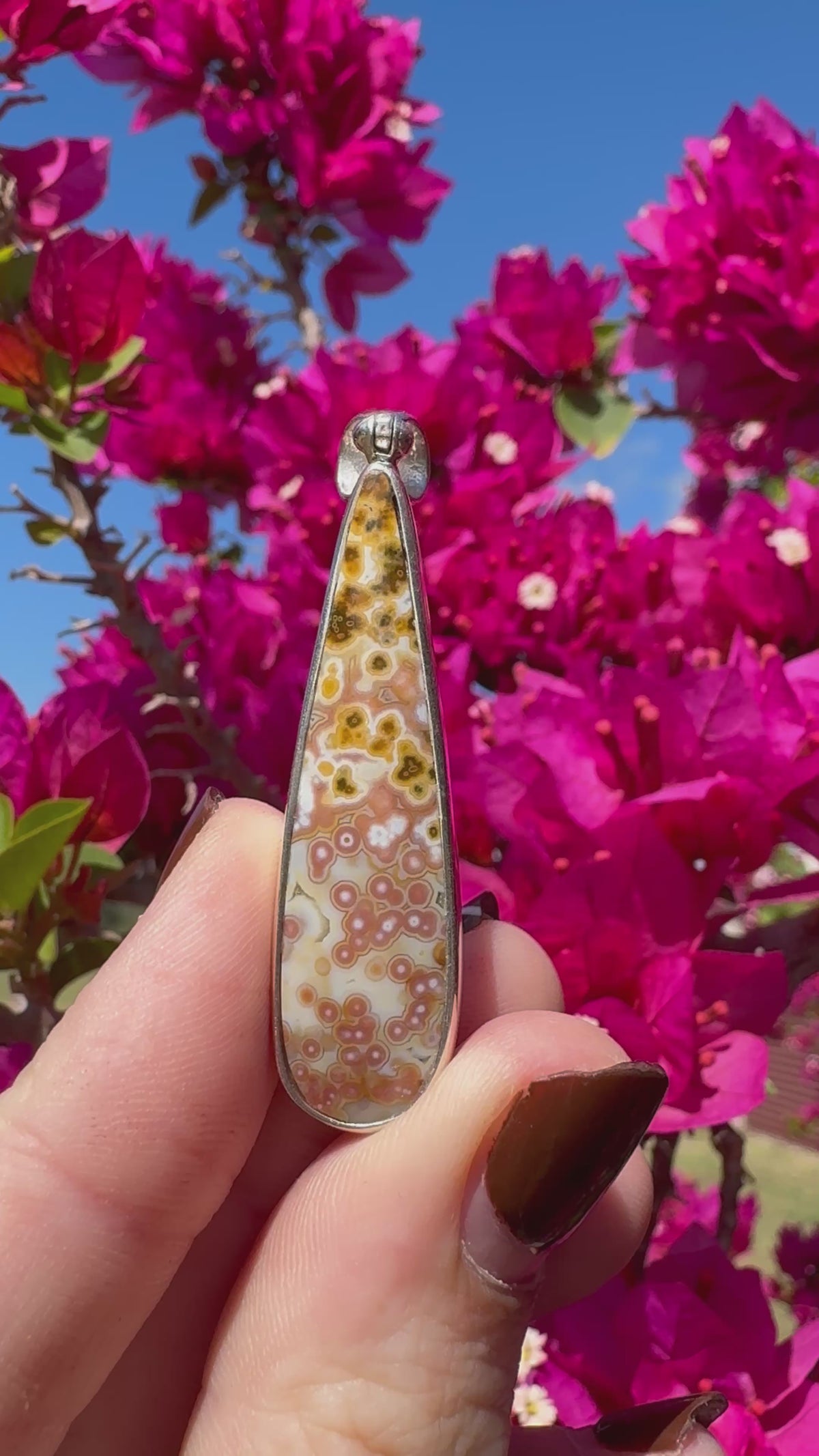Sterling Silver Pendant - Ocean Jasper