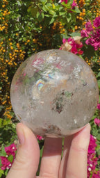 Enhydro Included Quartz Sphere - Moving + Stationary Bubbles